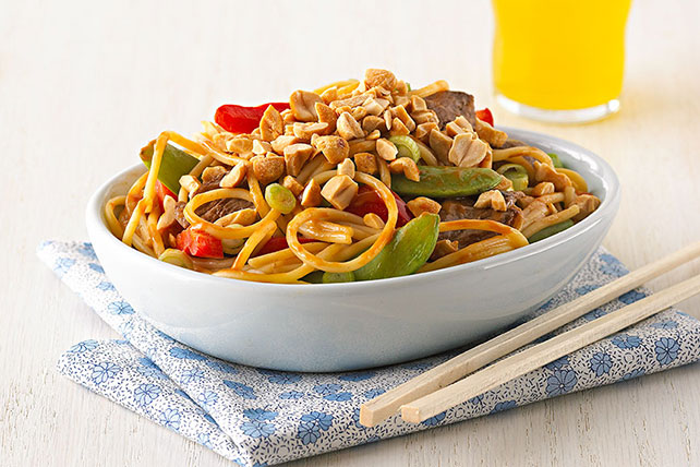 Asian Peanut Beef & Noodles for Two