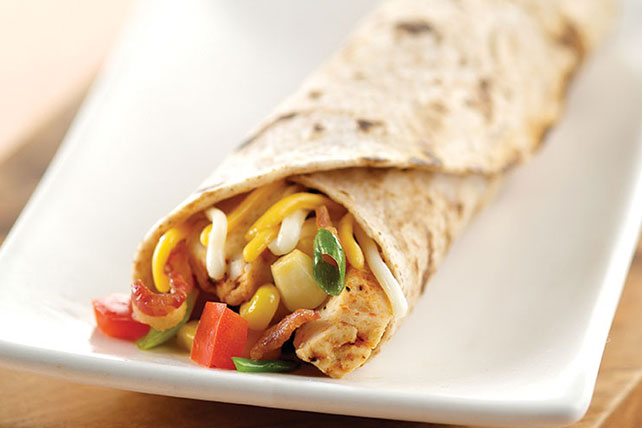 Bacon, Corn, Salsa and Chicken Roll-Up