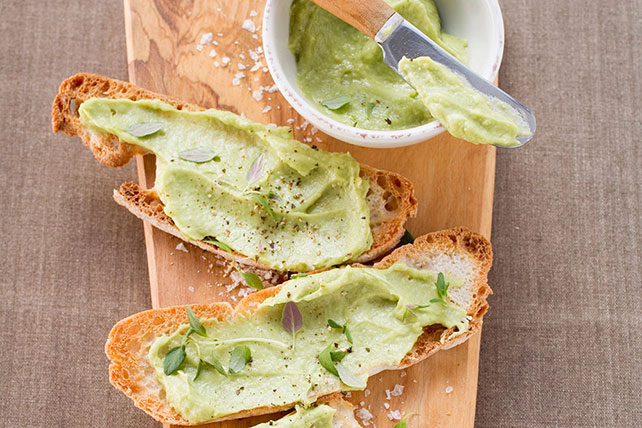 Avocado-Hummus Bruschetta