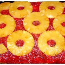 Rhubarb Pineapple Upside-Down Cake