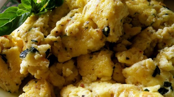 Creamy Cheesy Scrambled Eggs with Basil