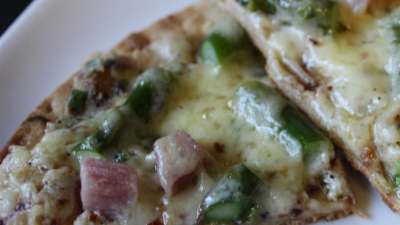 Pizza with Ham, Asparagus, and Ricotta