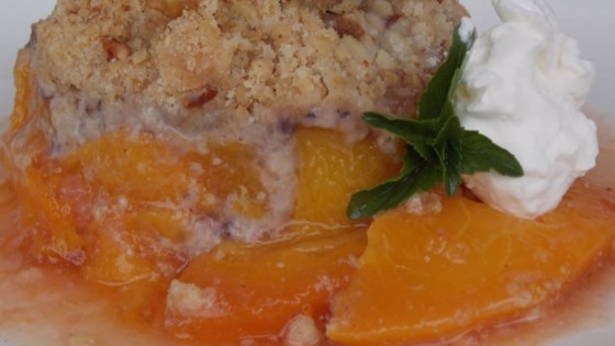 Peach Crisp with Oatmeal-Walnut Topping