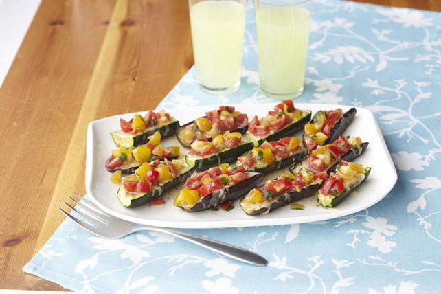 Zucchini & Eggplant Bruschetta Boats