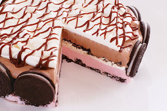 Easy Ice Cream Cake with Hot Fudge