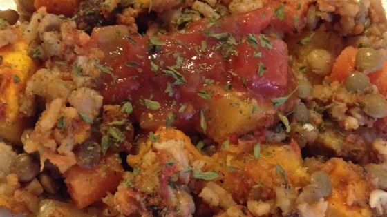 Lentil Rice and Veggie Bake