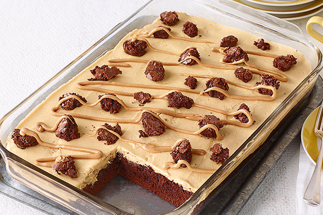 Peanut Butter Poke Cake Brownies