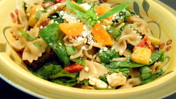 Greek Pasta Salad with Roasted Vegetables and Feta