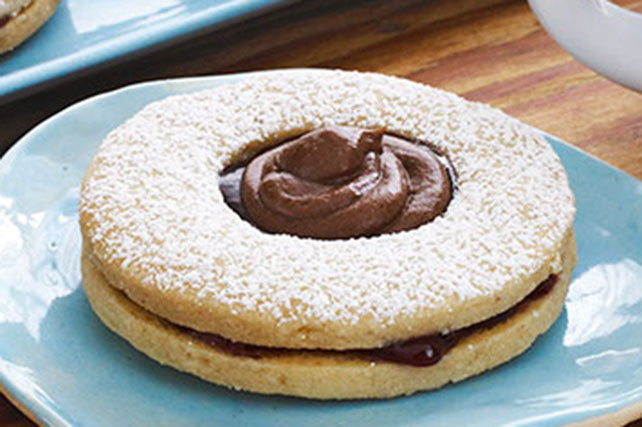 Chocolate-Topped Linzer Cookies