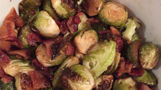 Maple Roasted Brussels Sprouts with Bacon