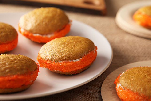 Pumpkin-Spiced Whoopie Pies with Ginger Cream