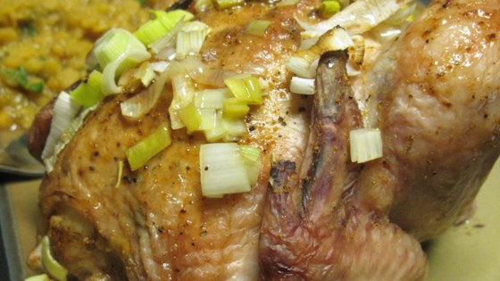 Lemon Leek Roasted Cornish Hens