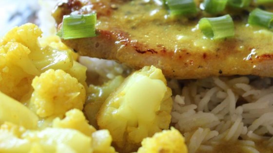 Curried Pork Chops and Cauliflower with Basmati Rice