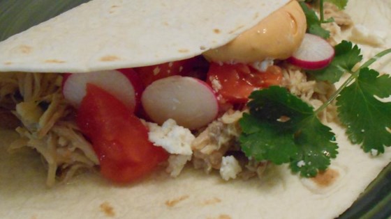 Slow Cooker Chicken Tacos with Chipotle Cream Sauce