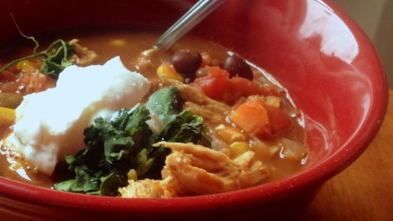 Healthier Slow Cooker Chicken Taco Soup